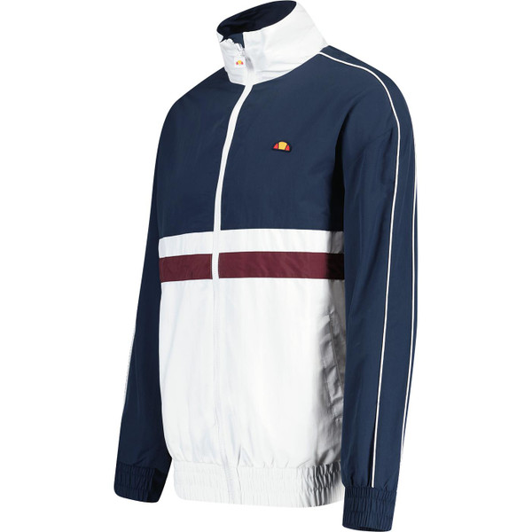 ellesse mens viaronna retro 80s colour block lightweight zip jacket navy white
