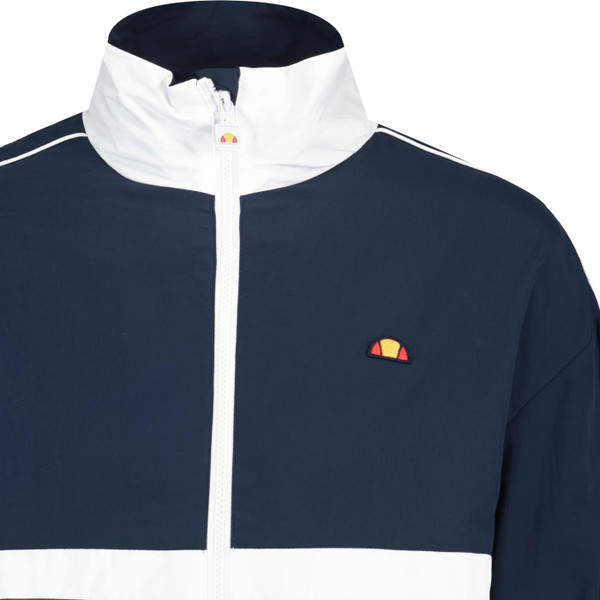 ellesse mens viaronna retro 80s colour block lightweight zip jacket navy white
