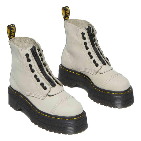 Dr Martens Sinclair Buttersoft Leather Retro 70s Platform Boots in Warmed Stone 31996773