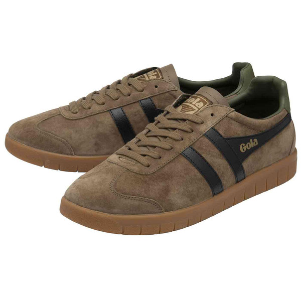 Gola Classics Hurricane Suede Trainers in Tobacco and Black CMB046BW