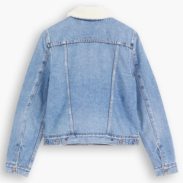 levis womens original sherpa denim trucker jacket weekend wanderer blue