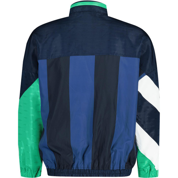 umbro mens centenary panelled lightweight hooded zip track jacket dark navy peppermint green