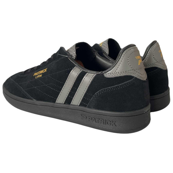 Patrick Lyon Suede Men's Retro Trainers in Black and Charcoal