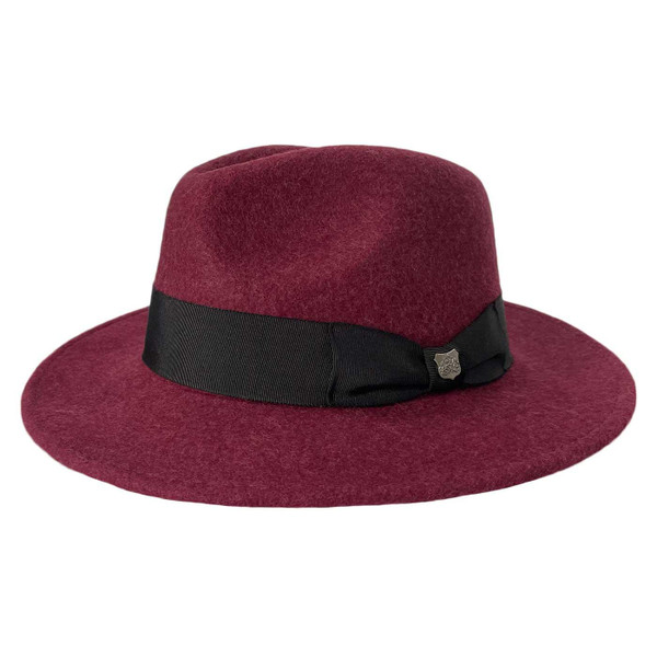 Failsworth Boston Waterproof Wool Felt Fedora Hat in Merlot