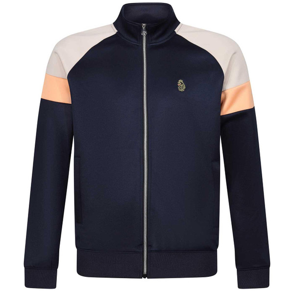 Luke Kas 3 Colour Block Track Jacket in Dark Navy M590333