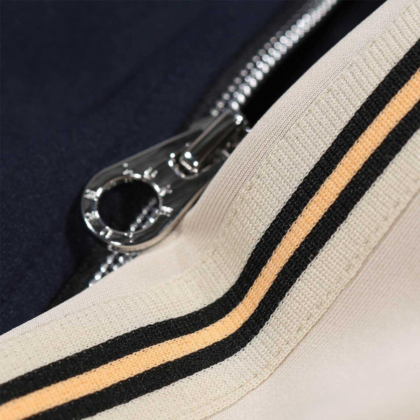 Luke Kas 3 Colour Block Retro 80s Track Jacket in Dark Navy M590333