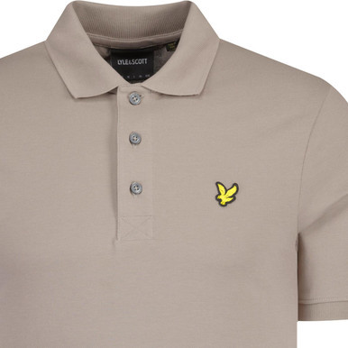 lyle and scott mens mod slim fit plain polo tshirt taupe
