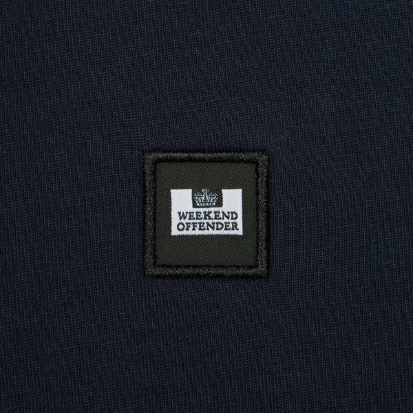 Weekend Offender Taruffi 90s Indie Stripe Taped Sleeve T-shirt in Navy