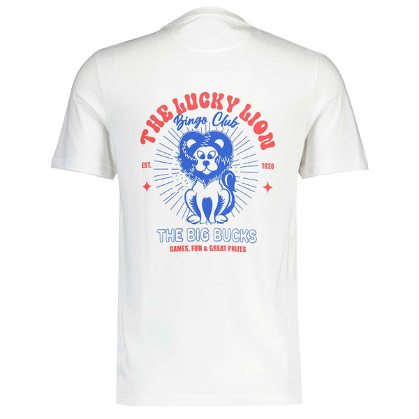 Farah Como Lucky Lion Retro 70s Graphic Print Tee white