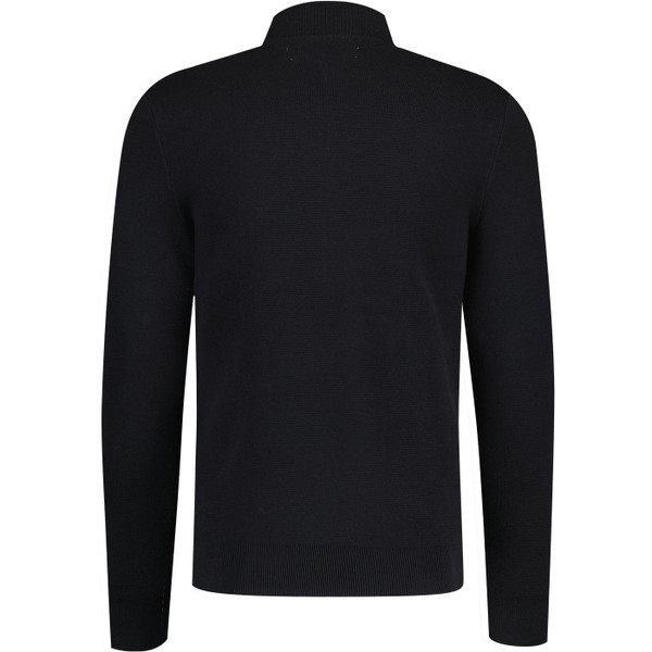 original penguin mens 1/4 zip wide chest stripe sweater true black blue original penguin mens 1/4 zip wide chest stripe sweater true black blue