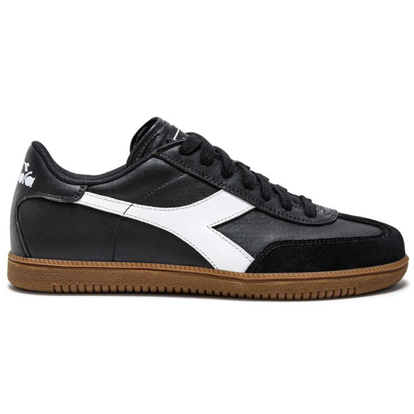 Diadora Retro 80s Leather Terrace Trainers in Black and White 501.181246 C0641