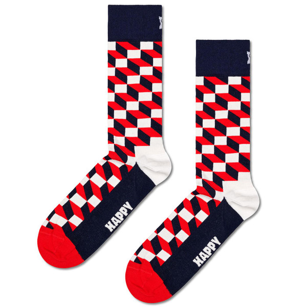 Happy Socks Men's 3 Pack Optic Socks Gift Set in Box in Navy P000989