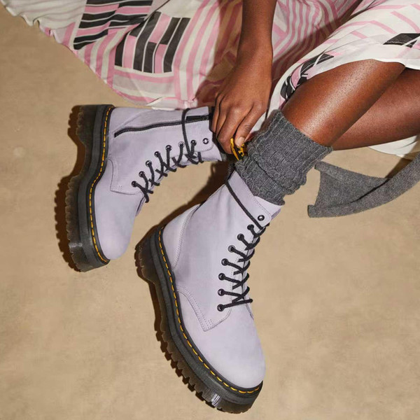 Dr Martens Jadon III Women's Retro Buttersoft Leather Platform Boots in Purple