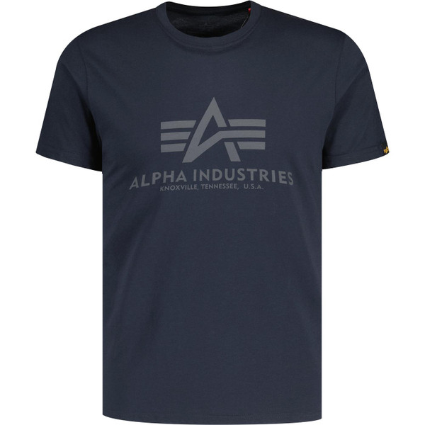 alpha industries mens retro basic logo print tshirt rep blue