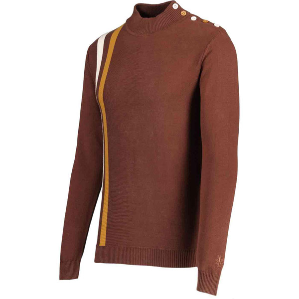 Madcap England Racing Coleridge Mod Mock Turtleneck Jumper in Potting Soil