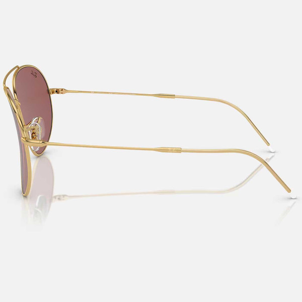 Ray-Ban Reverse Aviator Retro Sunglasses in Gold with Dark Violet Lens RBR0101S 001/69 59