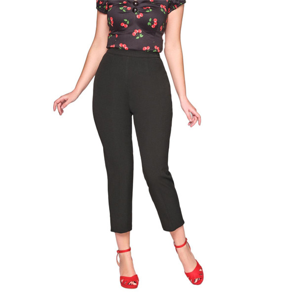 Collectif Nora Retro 50s Pedal Pushers in Black