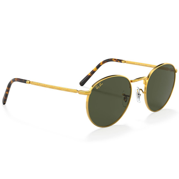Ray-Ban Women's RB3637 919631 New Round Sunglasses in Legend Gold/Green