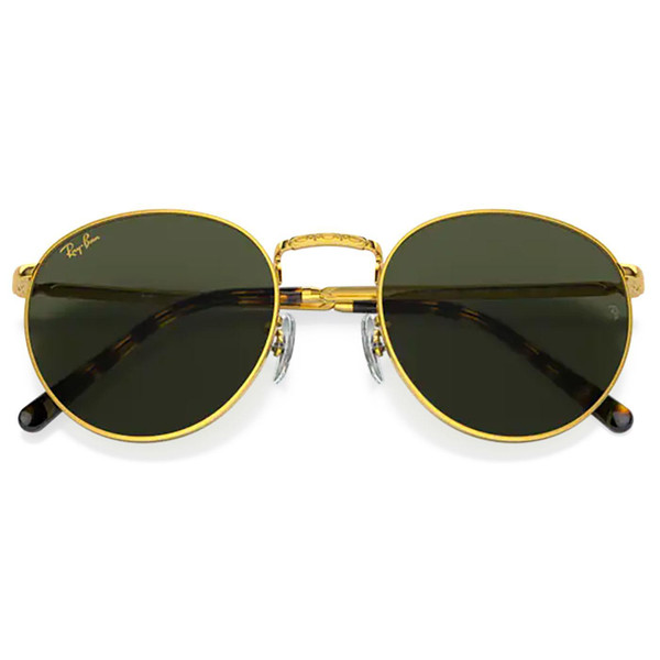 Ray-Ban Women's RB3637 919631 New Round Sunglasses in Legend Gold/Green
