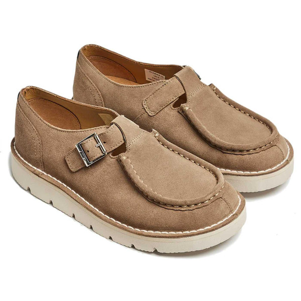 Pod Original Women's Wonder Retro Suede Leather T-Bar Shoes in Olive