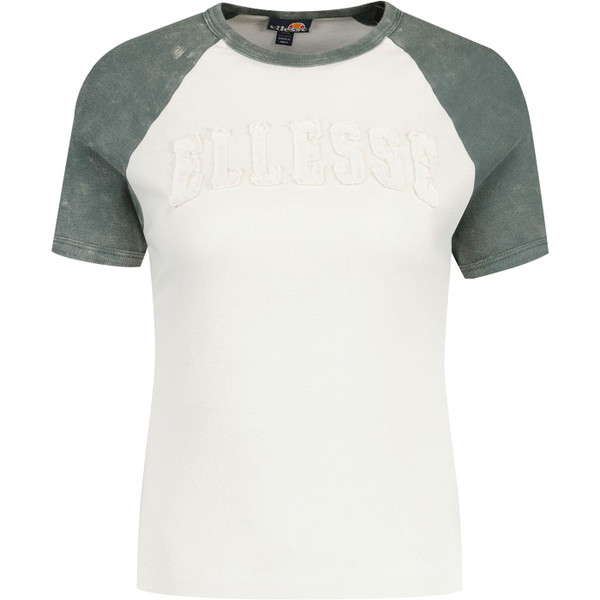ellesse womens brinley logo applique raglan sleeve tshirt light green white