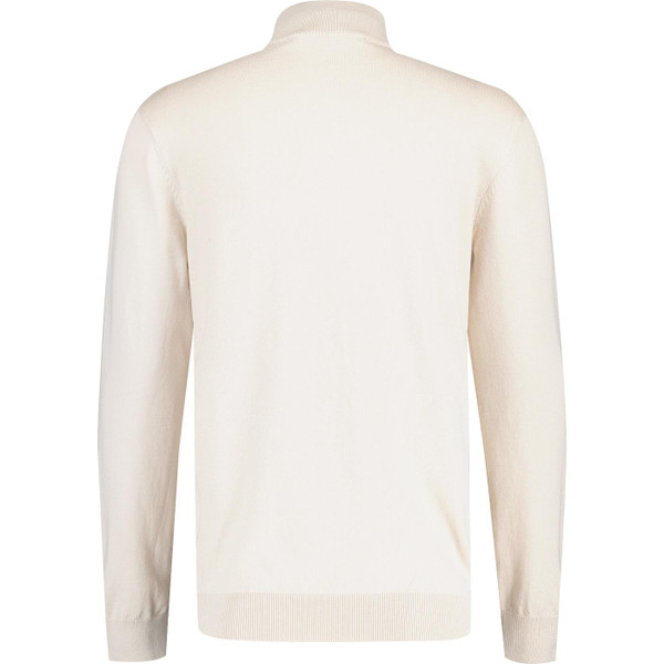 french connection mens plain coloured fine knit half zip funnel neck jumper oatmeal beige