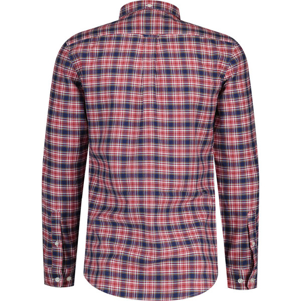 farah vintage mens fraser check button down long sleeve shirt dark red navy
