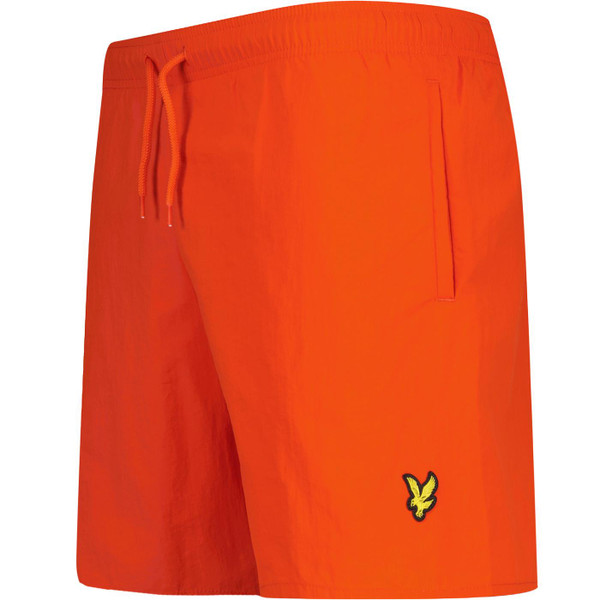 lyle and scott mens classic plain drawstring swim shorts tangerine