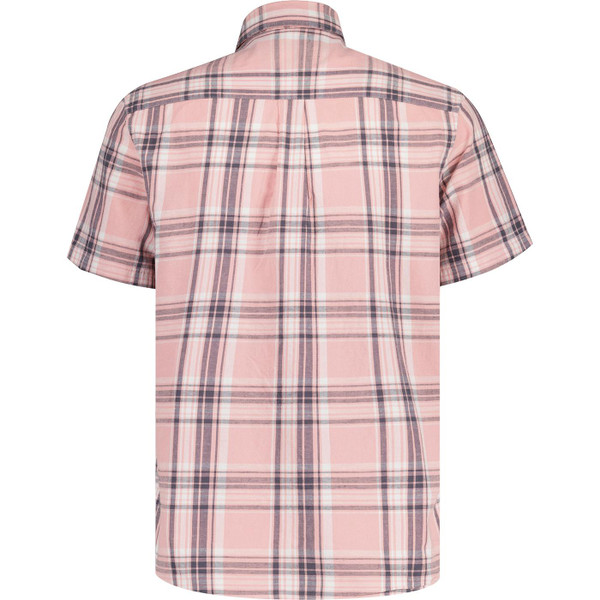lyle and scott mens linen blend retro check short sleeves shirt palm pink