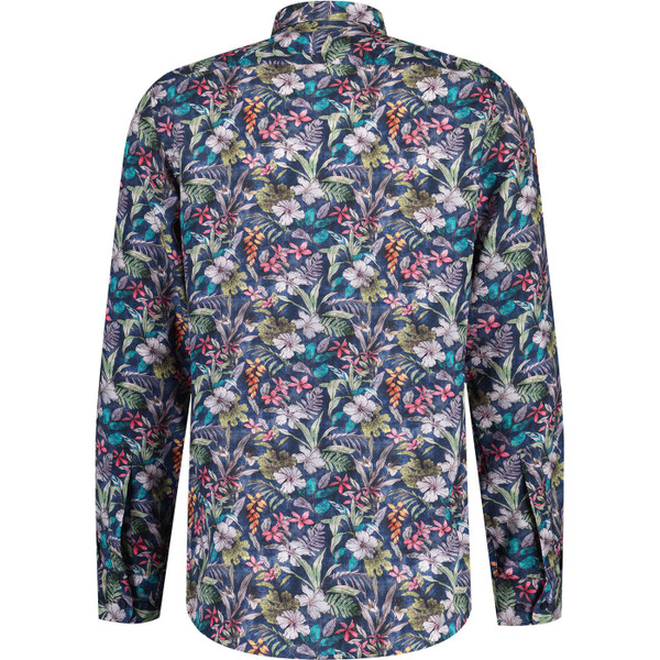 guide london mens multicoloured bold floral print tencel long sleeve shirt navy