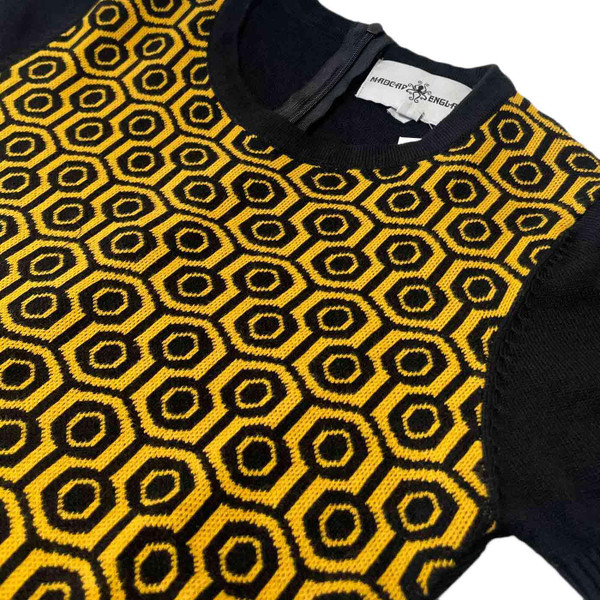 Madcap England Overlook Honeycomb Knitted Mod Dress in Black and Golden Glow