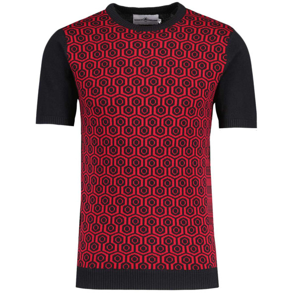 Madcap England Overlook Honeycomb Knitted T-shirt in Jester Red