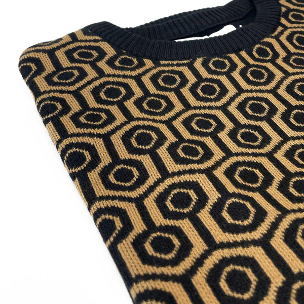 Overlook Honeycomb Mod Knitted T-shirt in Fall Leaf by Madcap England