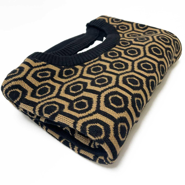 Overlook Honeycomb 1970s Knitted T-shirt in Fall Leaf by Madcap England