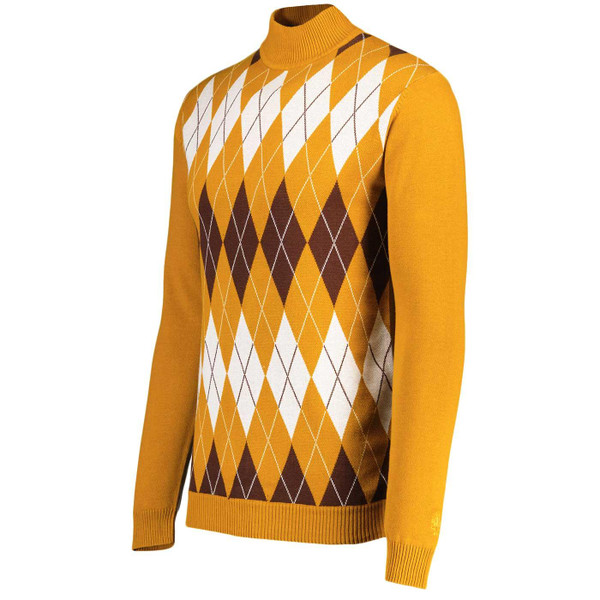 Madcap England Benmore Argyle Jacquard Mod Turtleneck Jumper in Buckthorne MC1105