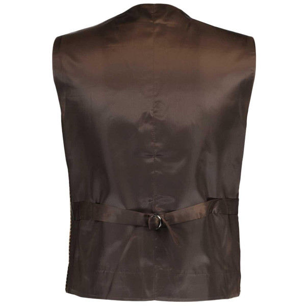 Dylan Brushed Dogtooth 60s Mod Waistcoat in Chocolate Brown by Madcap England