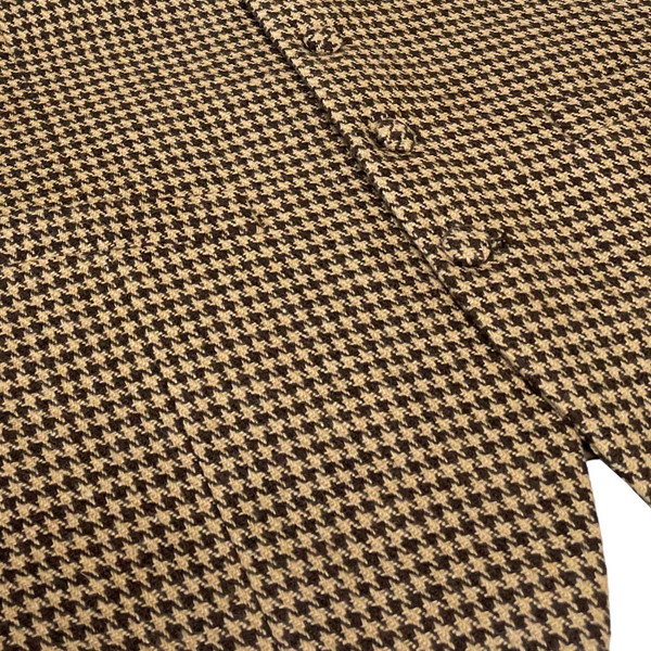 Dylan Brushed Dogtooth Retro V-neck Waistcoat in Chocolate Brown by Madcap England