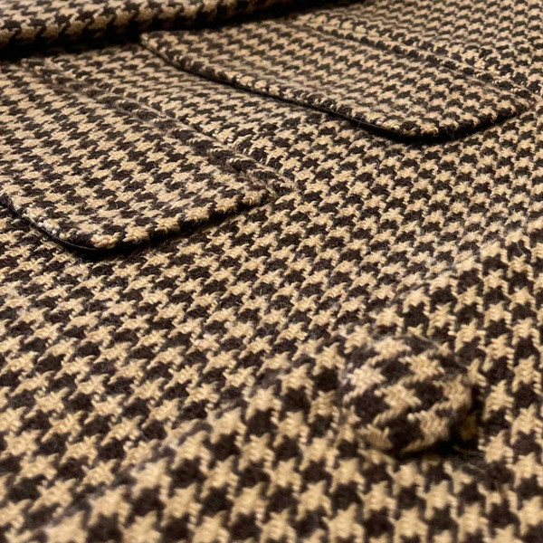 Dylan Brushed Dogtooth Mod Suit Blazer Jacket in Chocolate Brown by Madcap England