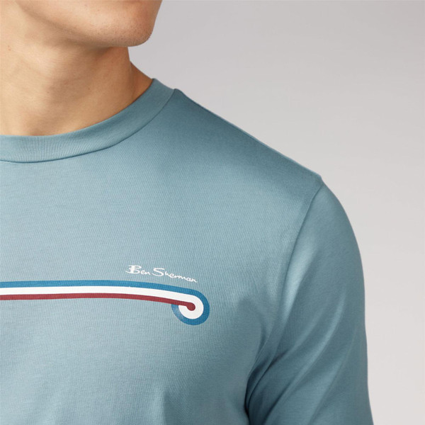 Ben Sherman Surf Stripe Mod Target T-shirt in Petrol 0076114 191