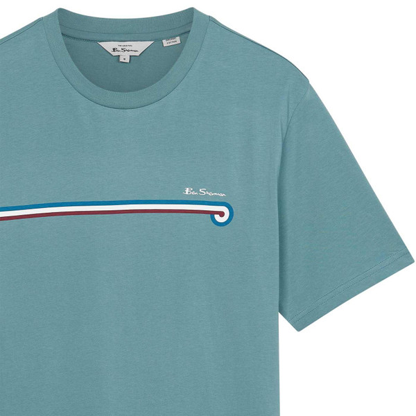 Ben Sherman Surf Stripe Mod Target T-shirt in Petrol 0076114 191
