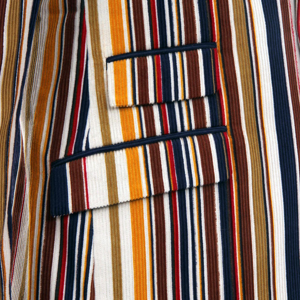 Madcap England Offbeat Cord Stripe Retro 60s Mod Boating Blazer