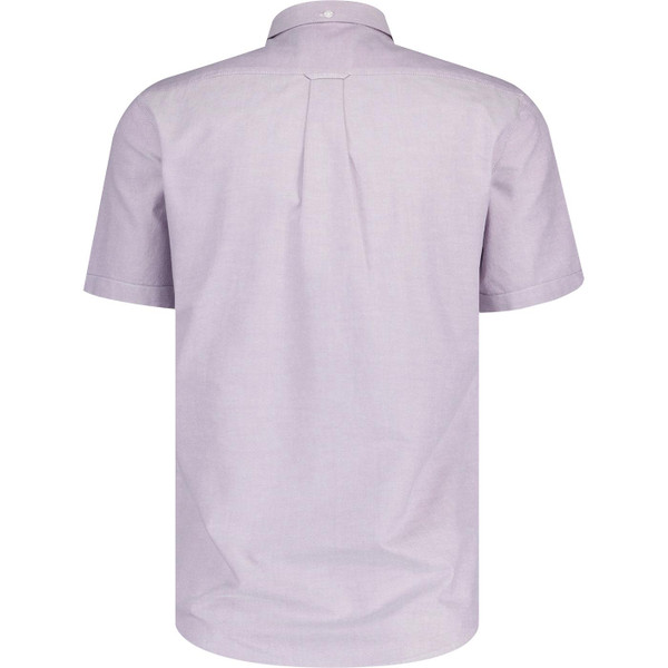 farah vintage mens brewer mod slim fit organic cotton button down short sleeve oxford shirt slate purple