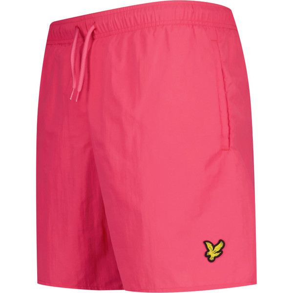 lyle and scott mens classic plain colour drawstring swim shorts electric pink