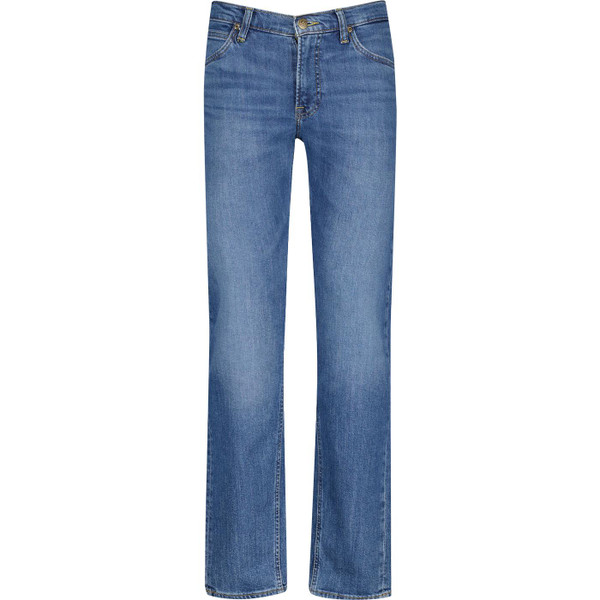 lee jeans mens daren retro zip fly straight cut mod jeans mid blue