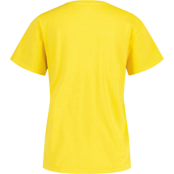 wrangler womens regular fit large logo print varsity crew neck tshirt yellow