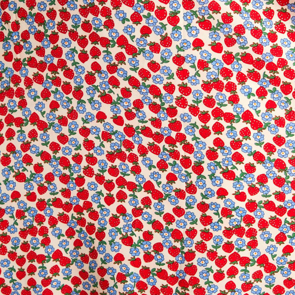 Louche Bathilde Strawberry Fields 70s Flared Sleeve Dress in Red/White