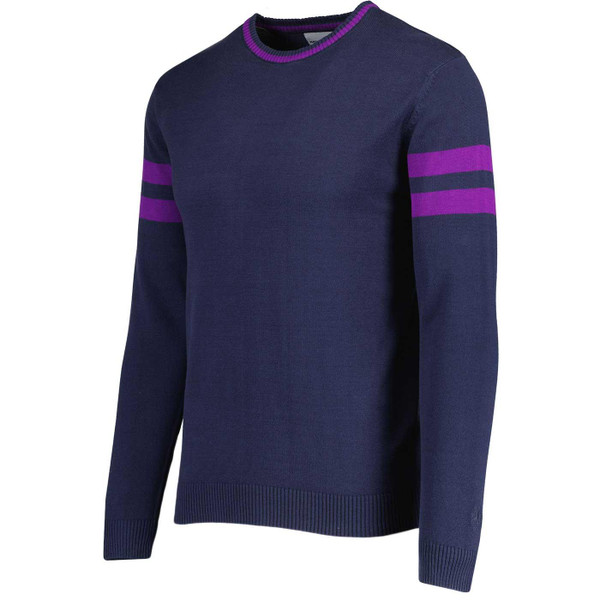 Madcap England Columbia Retro 70s Ivy League Knitted Jumper in Navy Blazer MC1093