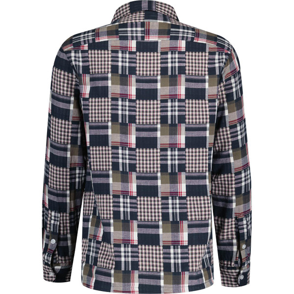 farah vintage mens womack check on plaid long sleeve shirt true navy