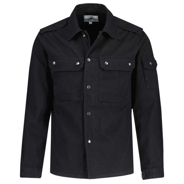 Madcap England Interstellar Men's Mod Military Zip Through Shirt Jacket in Black