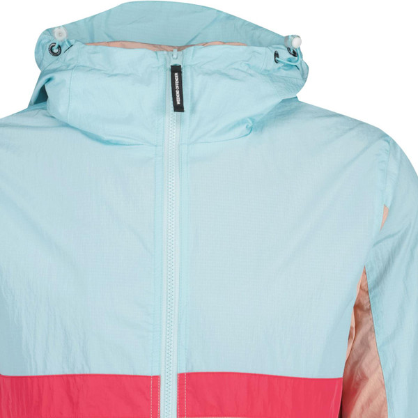 weekend offender mens parissa retro colour block lightweight zip windbreaker jacket saltwater blue